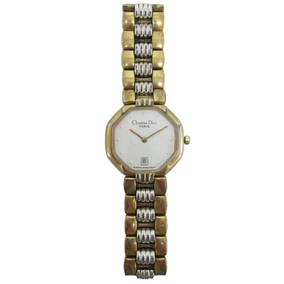 Christian Dior Octagon Quartz Analog Date Wristwatch Gold Color Women\'s main image 9